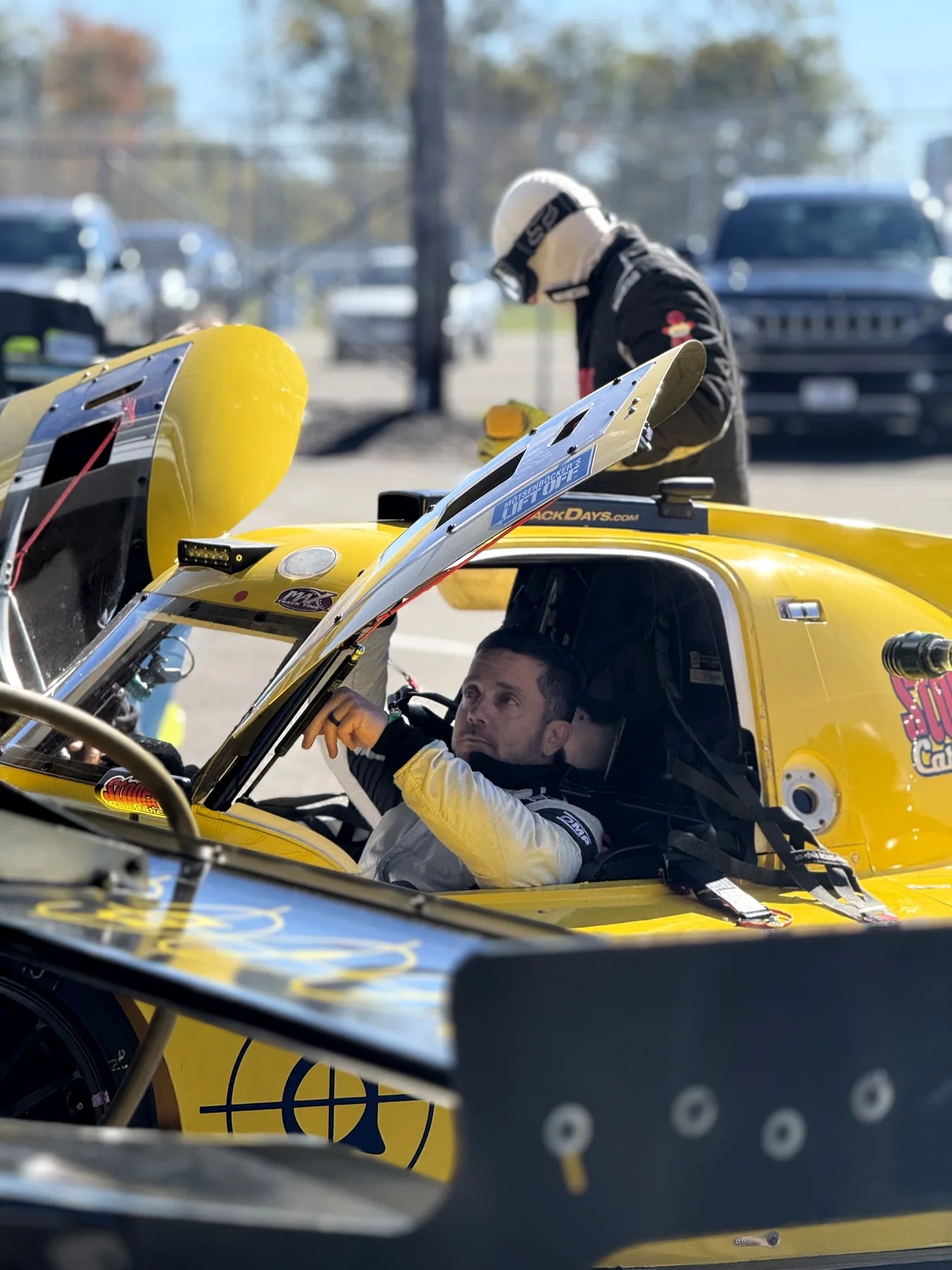 Rob Pellosie in the cockpit during a race weekend