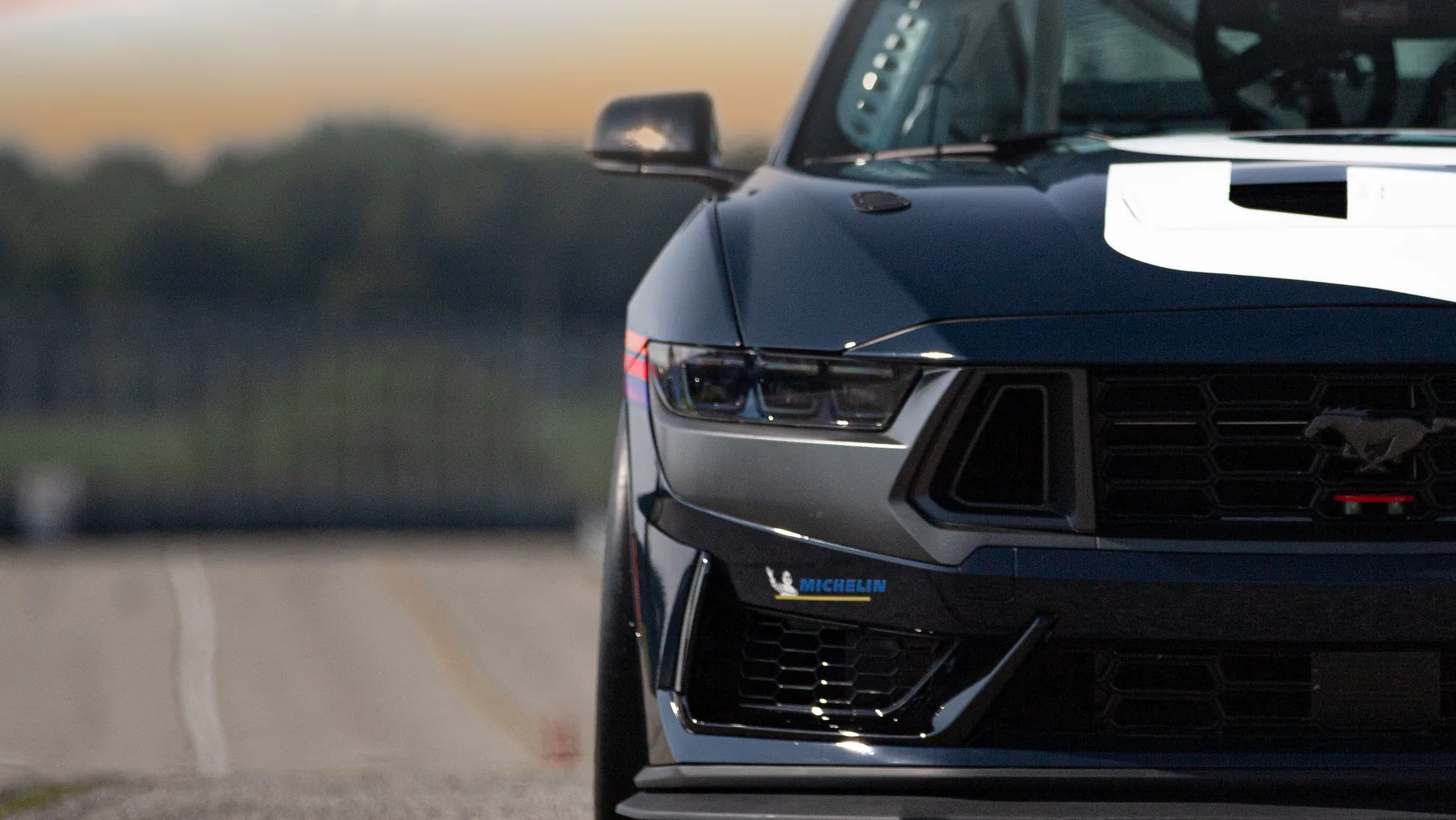 Mustang Dark Horse R race car at track